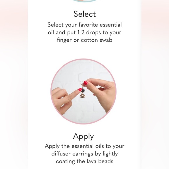 Golden and lava stone oil diffuser earrings, new - Picture 5 of 7